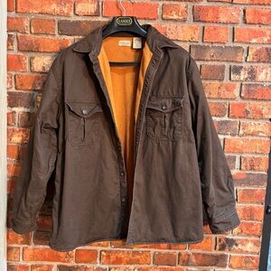 Rugged Earth outfitters mens fleece lined shirt jacket brown XL